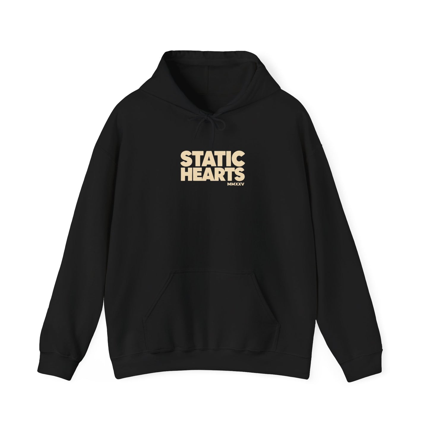 Static Hearts Minimal Retro Logo Hoodie