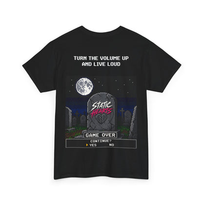 Static Hearts Retro Gaming T-Shirt