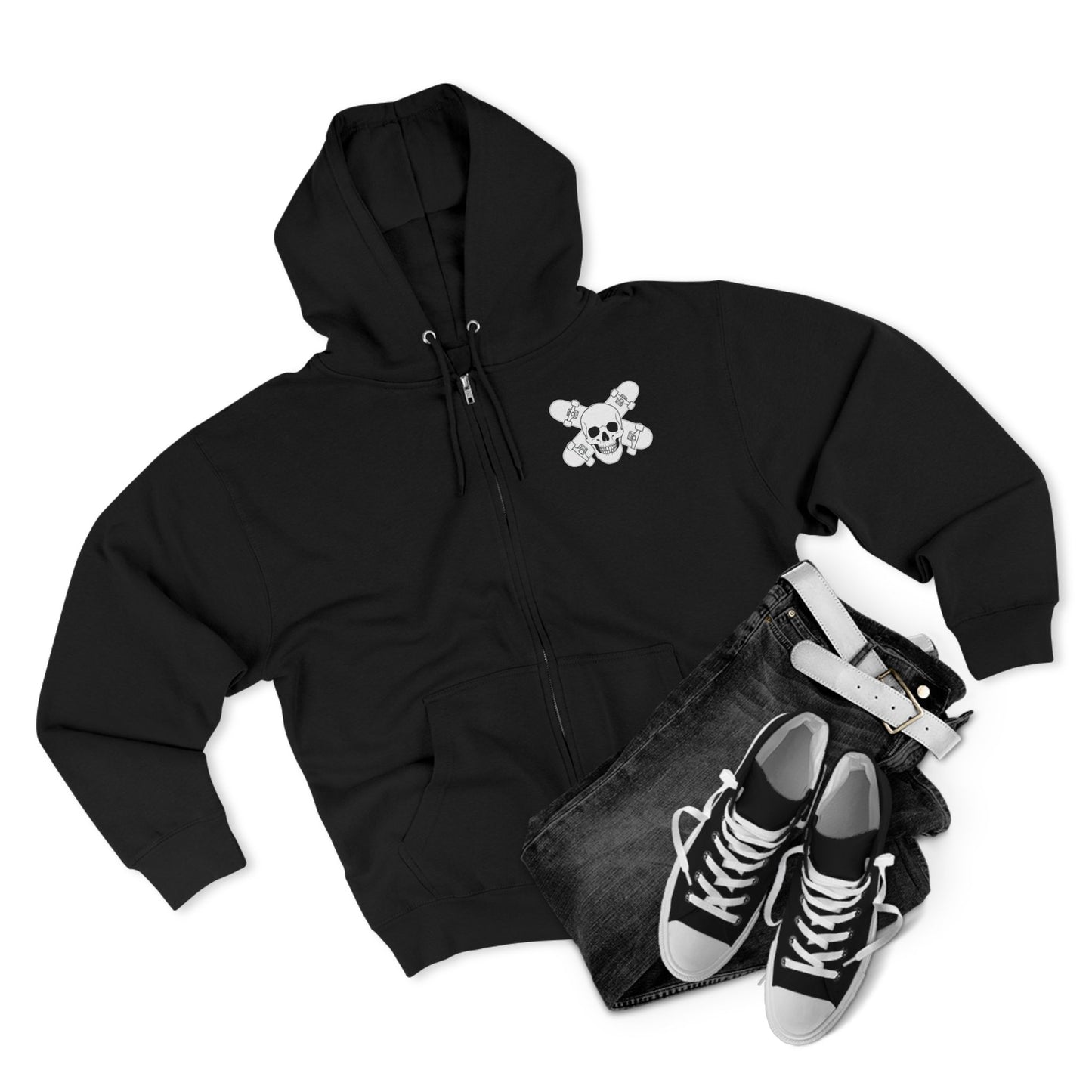 Skull & Skateboards Static Hearts Zip Hoodie
