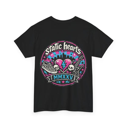 Static Hearts Retro Band T-Shirt