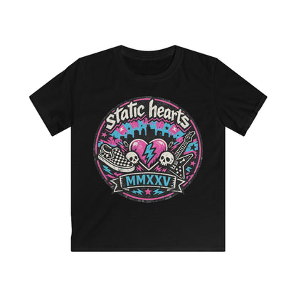 Kids Static Hearts Retro Band Tee