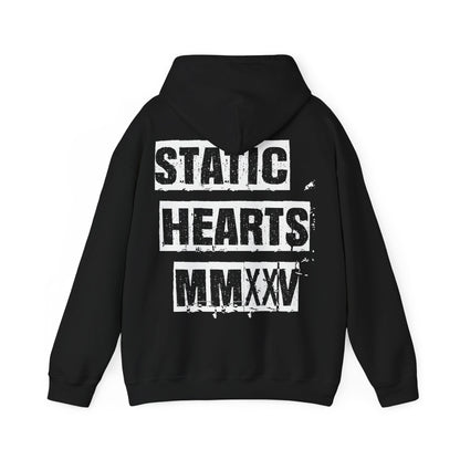Distressed Static Hearts MMXXV Hoodie