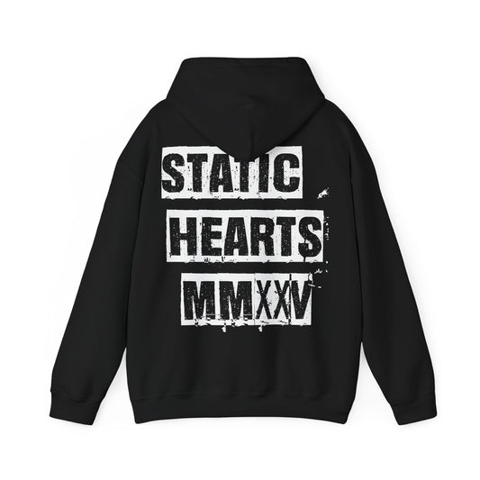Distressed Static Hearts MMXXV Hoodie