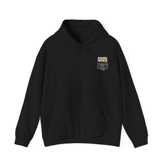 Static Hearts Smiley Skull Hoodie