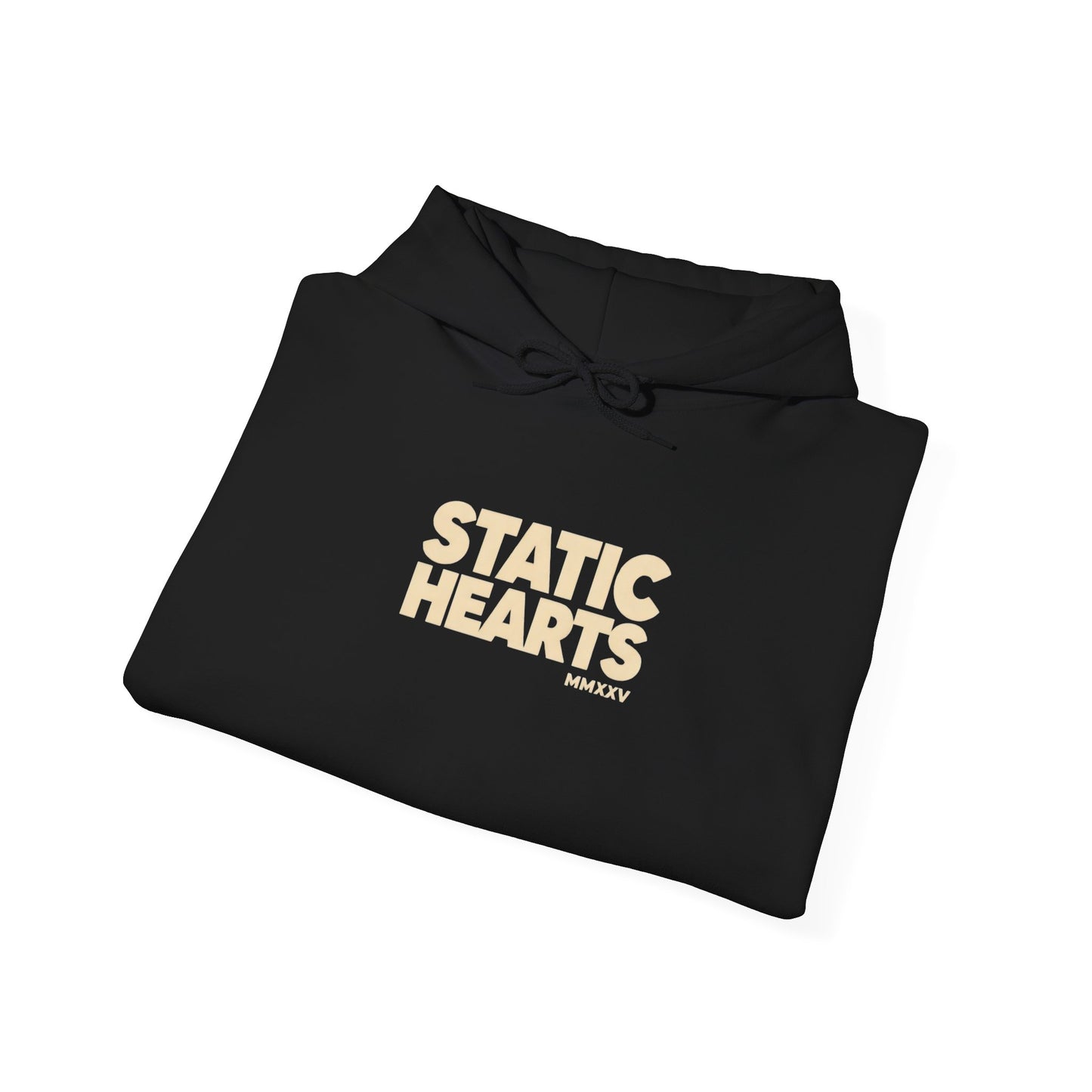 Static Hearts Minimal Retro Logo Hoodie