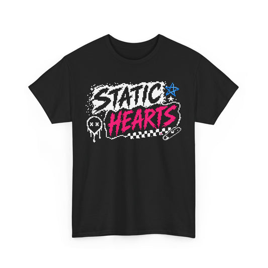 Static Hearts Retro Gaming T-Shirt