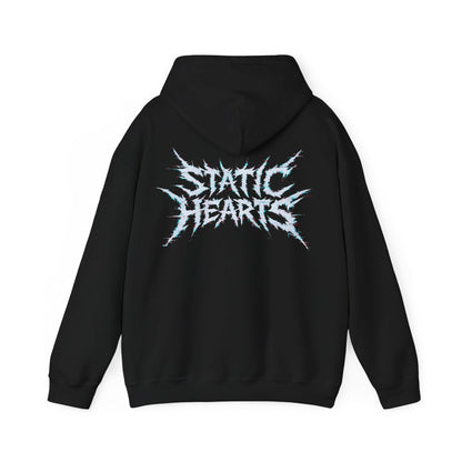 Static Hearts Metal Hoodie