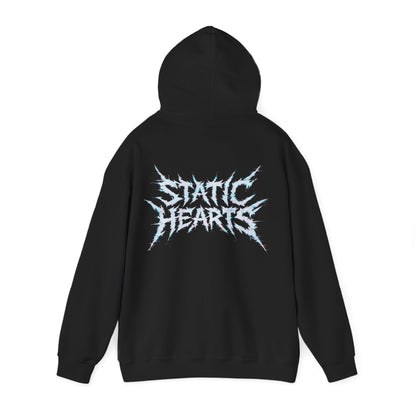 Static Hearts Metal Hoodie